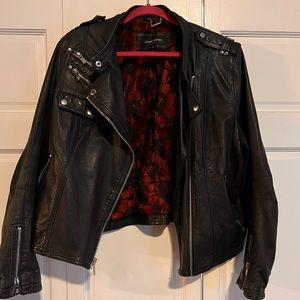 Black Rivet leather jacket in buttery soft leather in perfect condition.